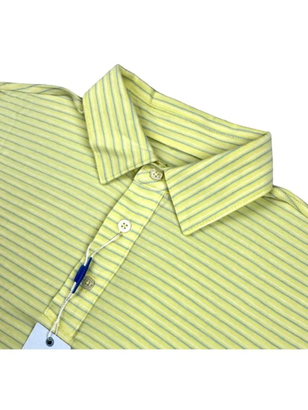 NEW Southern Tide Seaport Kingston Stripe Men's  Polo Shirt Yellow • Small